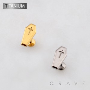 3D COFFIN TOP THREADLESS PUSH IN ASTM F136 IMPLANT GRADE TITANIUM LABRET SET